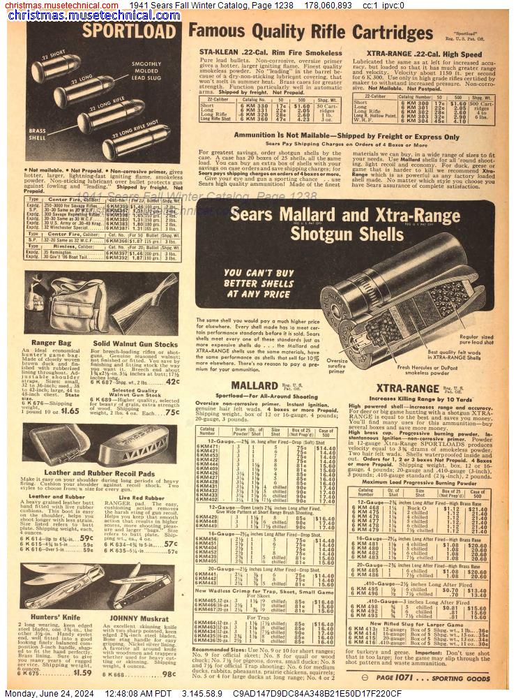 1941 Sears Fall Winter Catalog, Page 1238