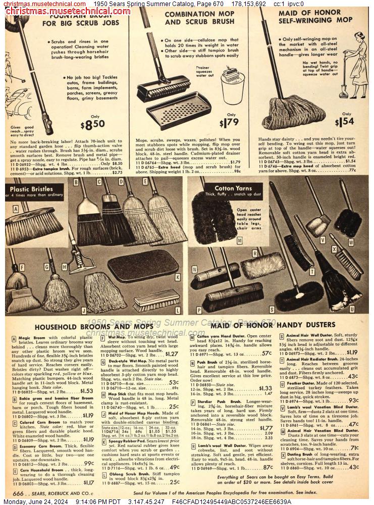 1950 Sears Spring Summer Catalog, Page 670