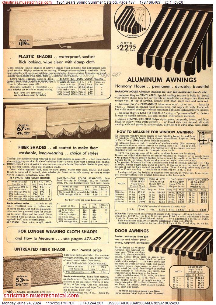 1951 Sears Spring Summer Catalog, Page 487