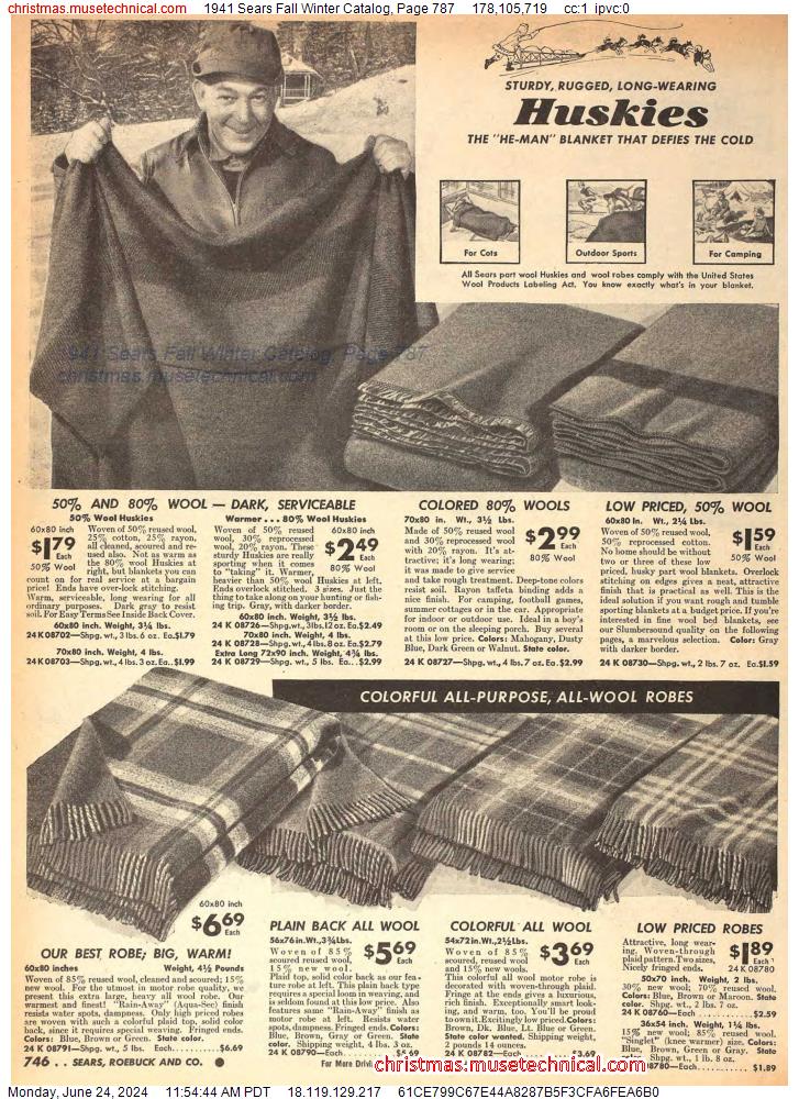 1941 Sears Fall Winter Catalog, Page 787