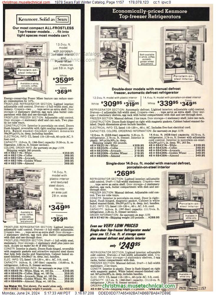 1978 Sears Fall Winter Catalog, Page 1157