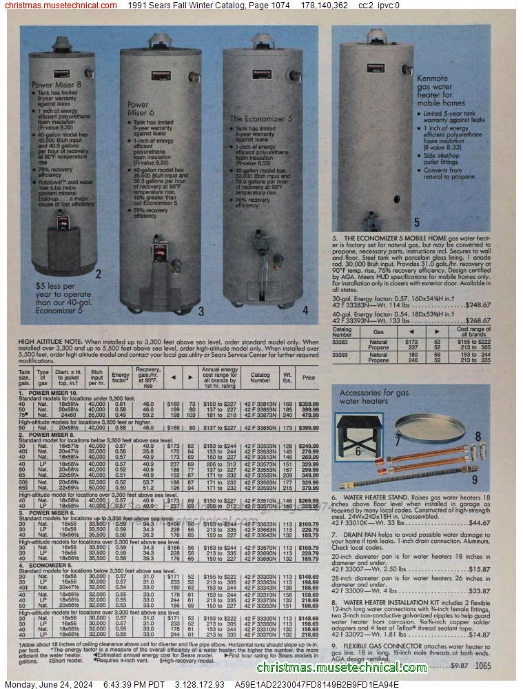 1991 Sears Fall Winter Catalog, Page 1074