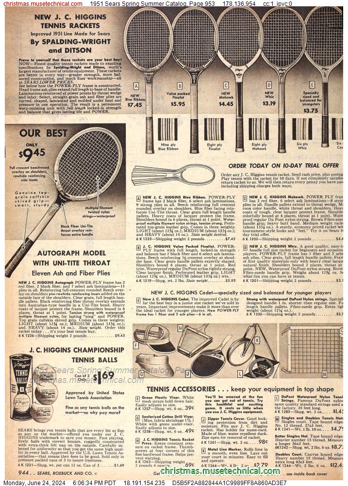 1951 Sears Spring Summer Catalog, Page 953