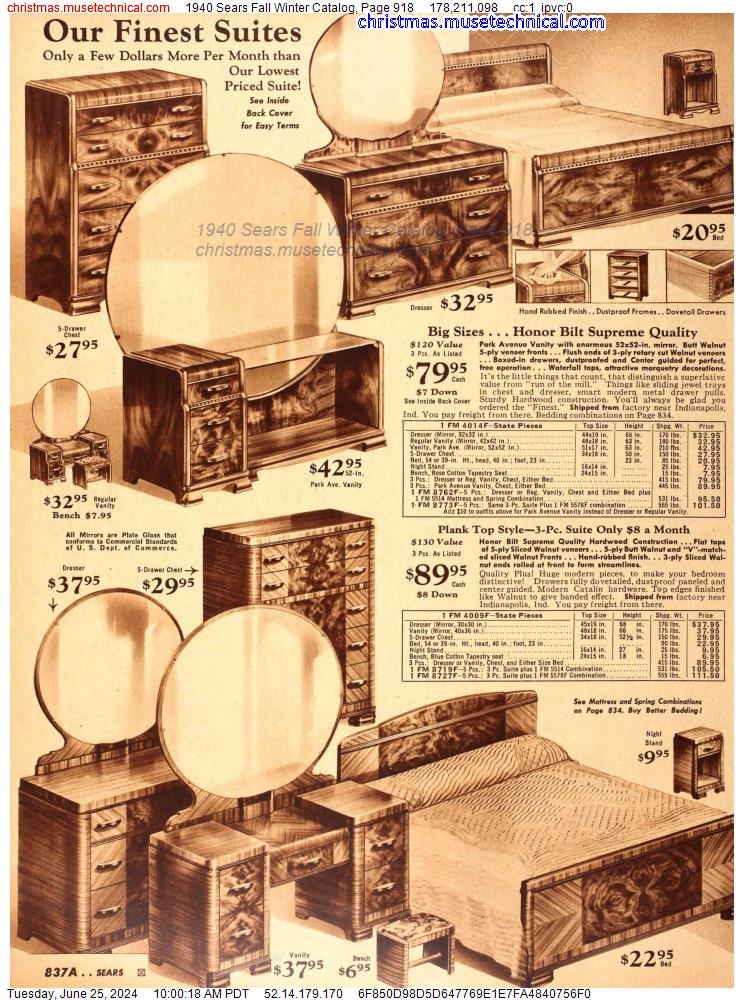 1940 Sears Fall Winter Catalog, Page 918