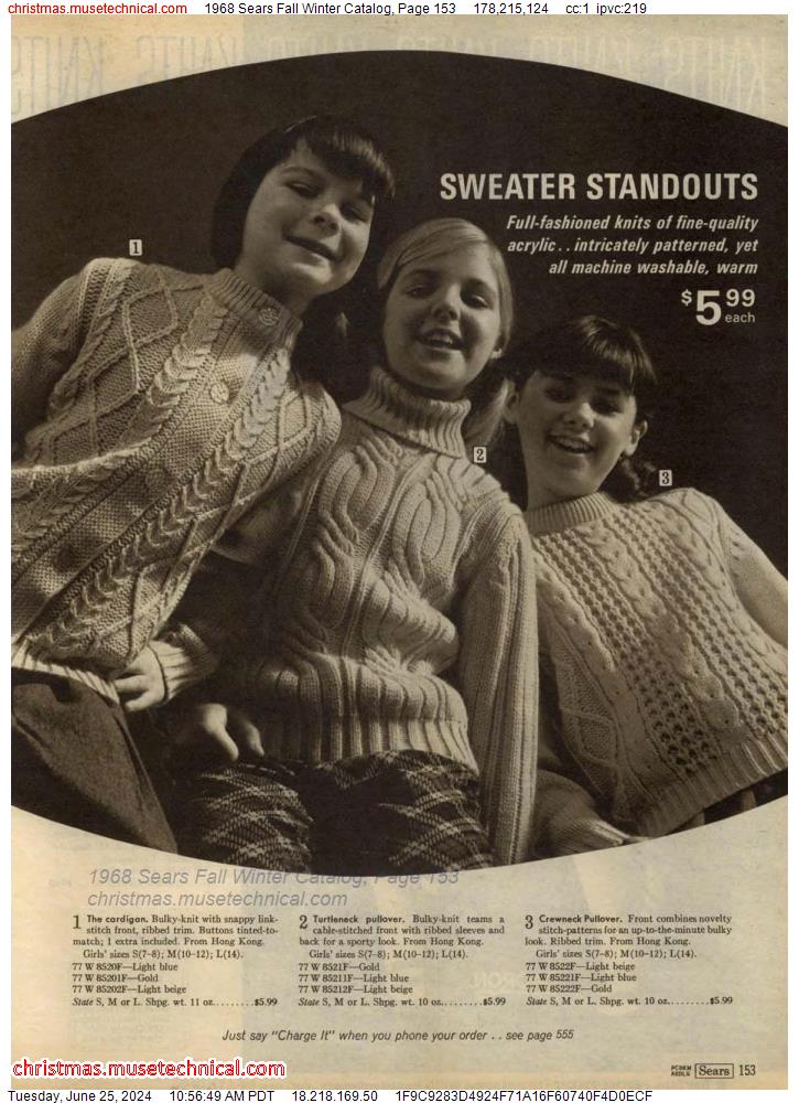 1968 Sears Fall Winter Catalog, Page 153