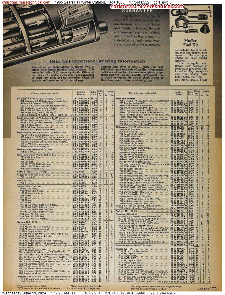 1965 Sears Fall Winter Catalog, Page 1083