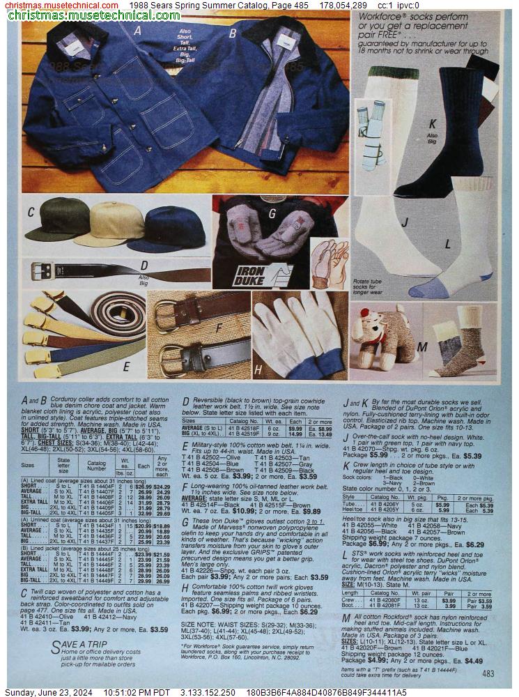1988 Sears Spring Summer Catalog, Page 485