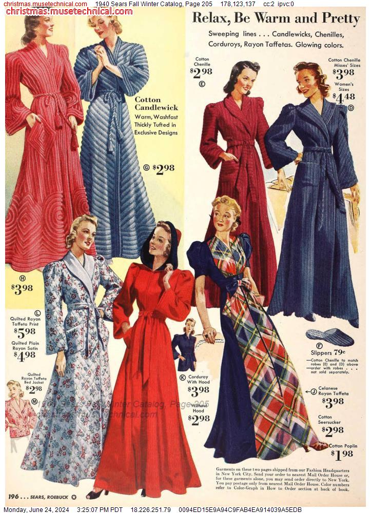 1940 Sears Fall Winter Catalog, Page 205