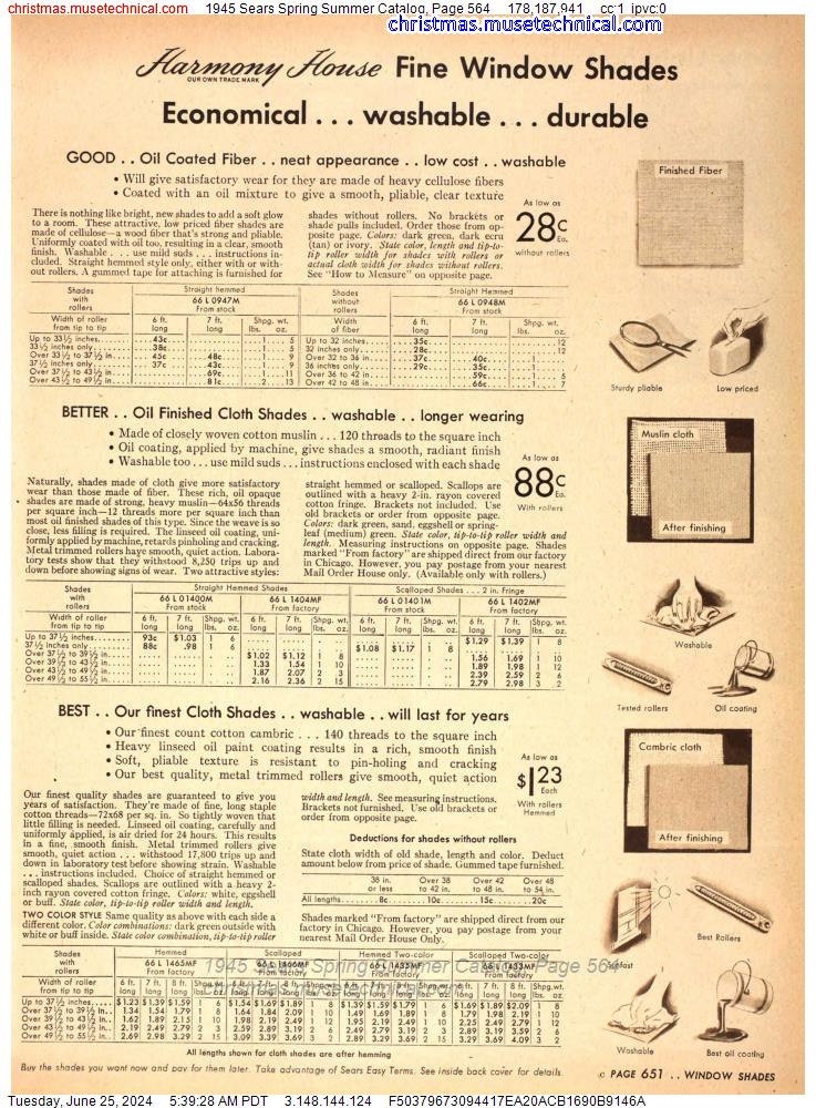 1945 Sears Spring Summer Catalog, Page 564