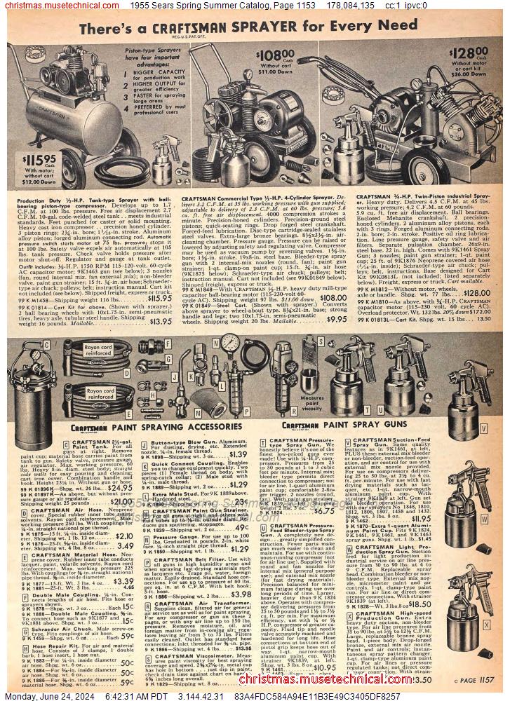 1955 Sears Spring Summer Catalog, Page 1153