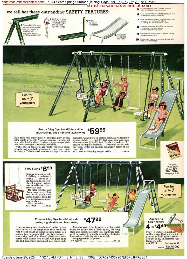 1974 Sears Spring Summer Catalog, Page 999