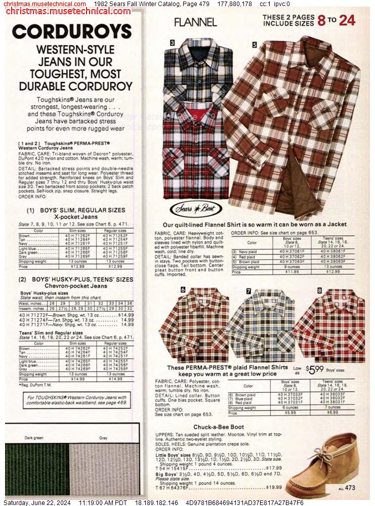 1982 Sears Fall Winter Catalog, Page 479