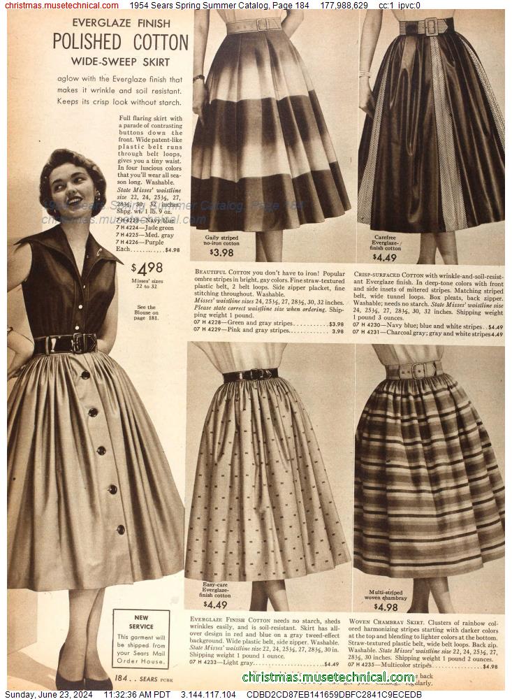 1954 Sears Spring Summer Catalog, Page 184
