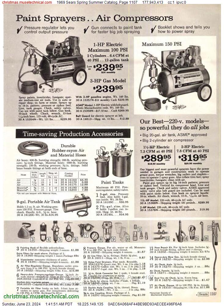 1969 Sears Spring Summer Catalog, Page 1107