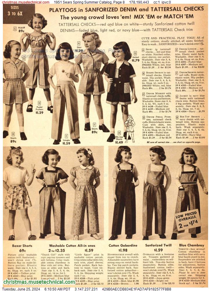 1951 Sears Spring Summer Catalog, Page 8