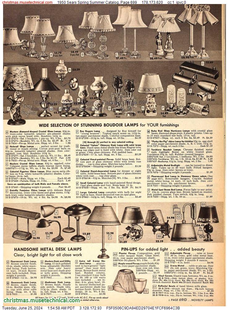 1950 Sears Spring Summer Catalog, Page 699