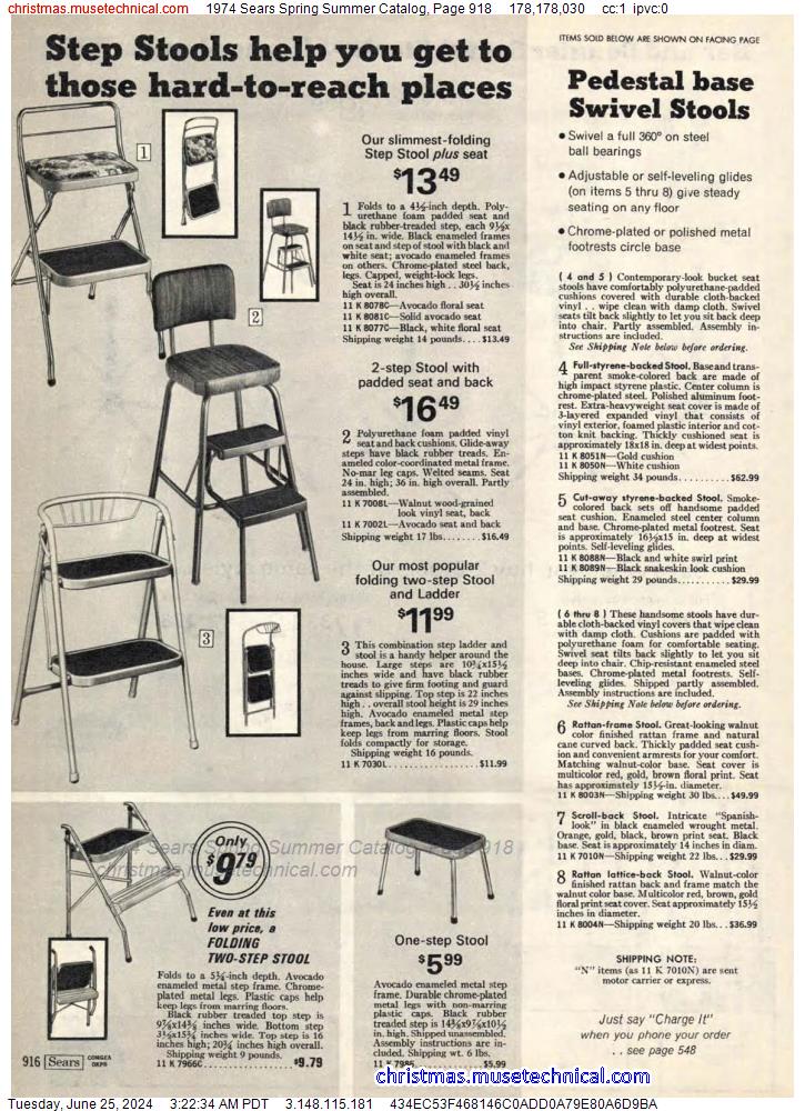 1974 Sears Spring Summer Catalog, Page 918