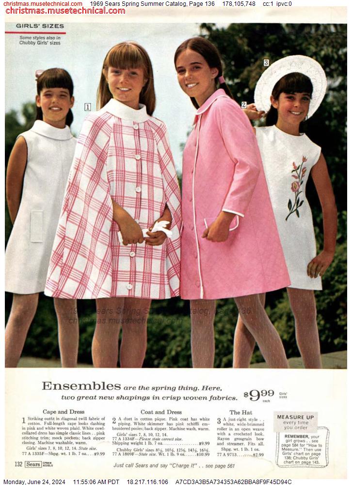1969 Sears Spring Summer Catalog, Page 136