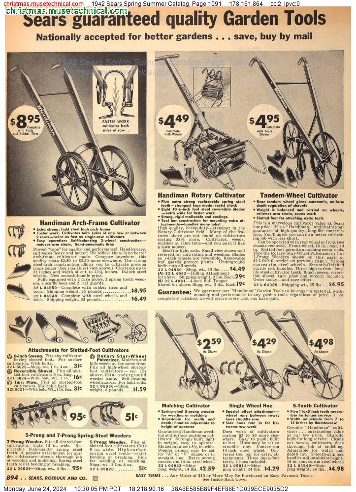 1942 Sears Spring Summer Catalog, Page 1091