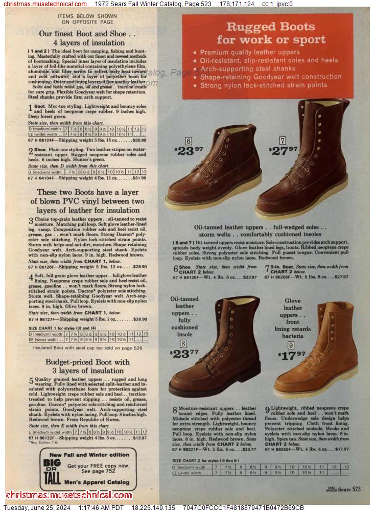 1972 Sears Fall Winter Catalog, Page 523