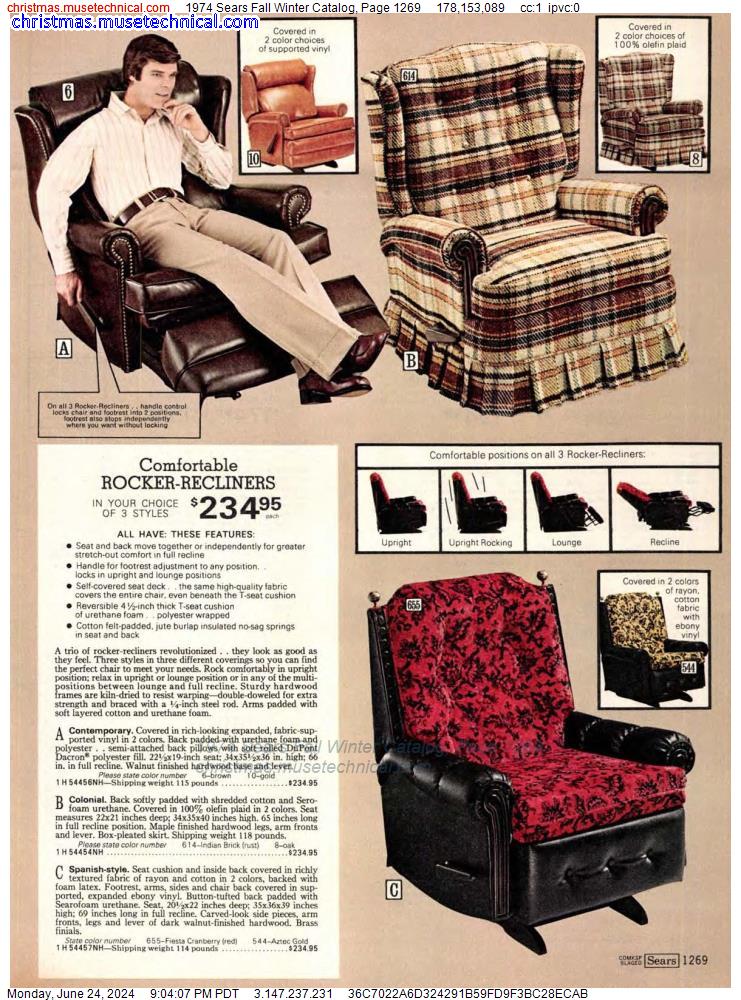 1974 Sears Fall Winter Catalog, Page 1269