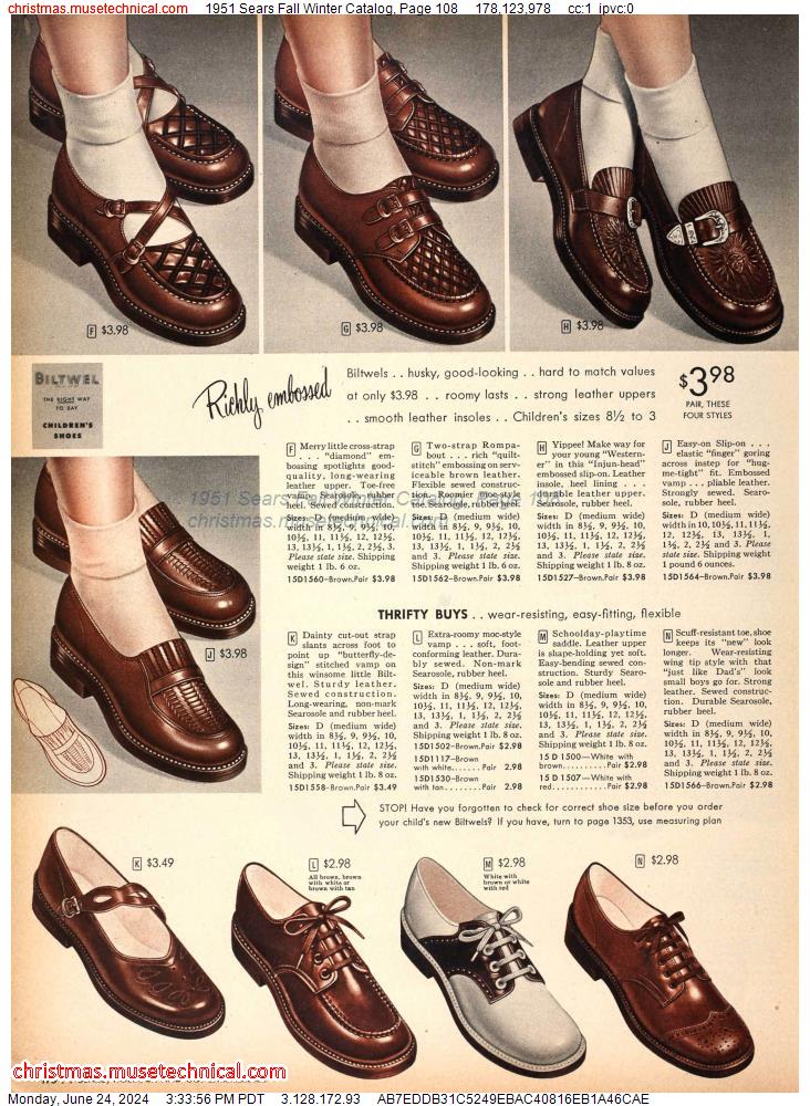 1951 Sears Fall Winter Catalog, Page 108