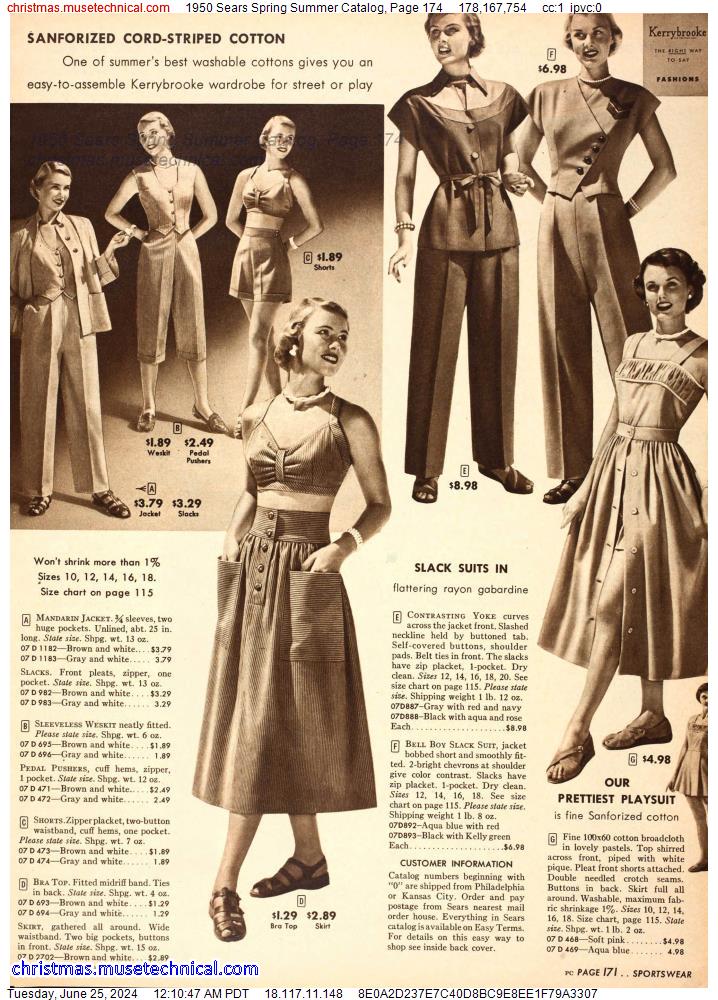 1950 Sears Spring Summer Catalog, Page 174