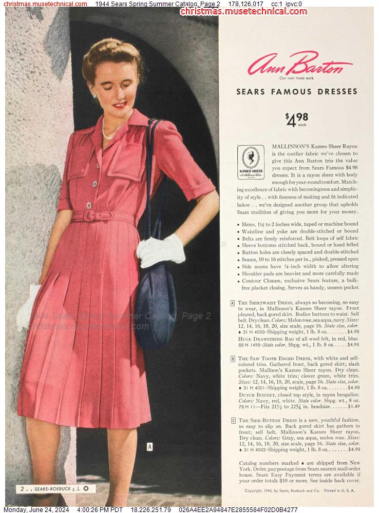 1944 Sears Spring Summer Catalog, Page 2