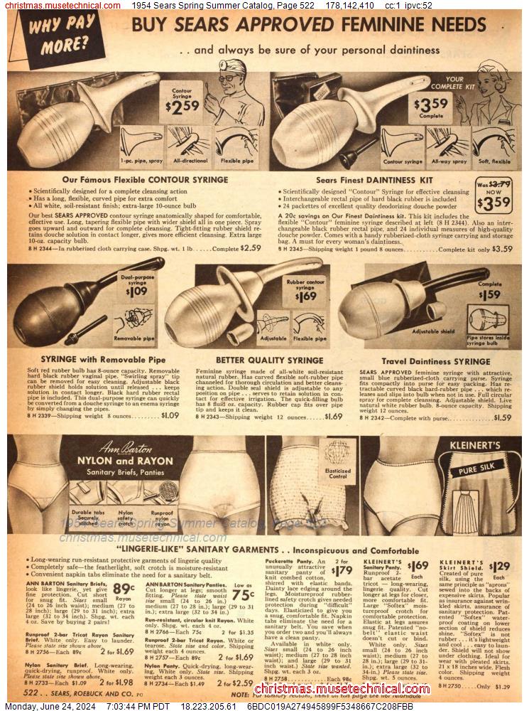 1954 Sears Spring Summer Catalog, Page 522