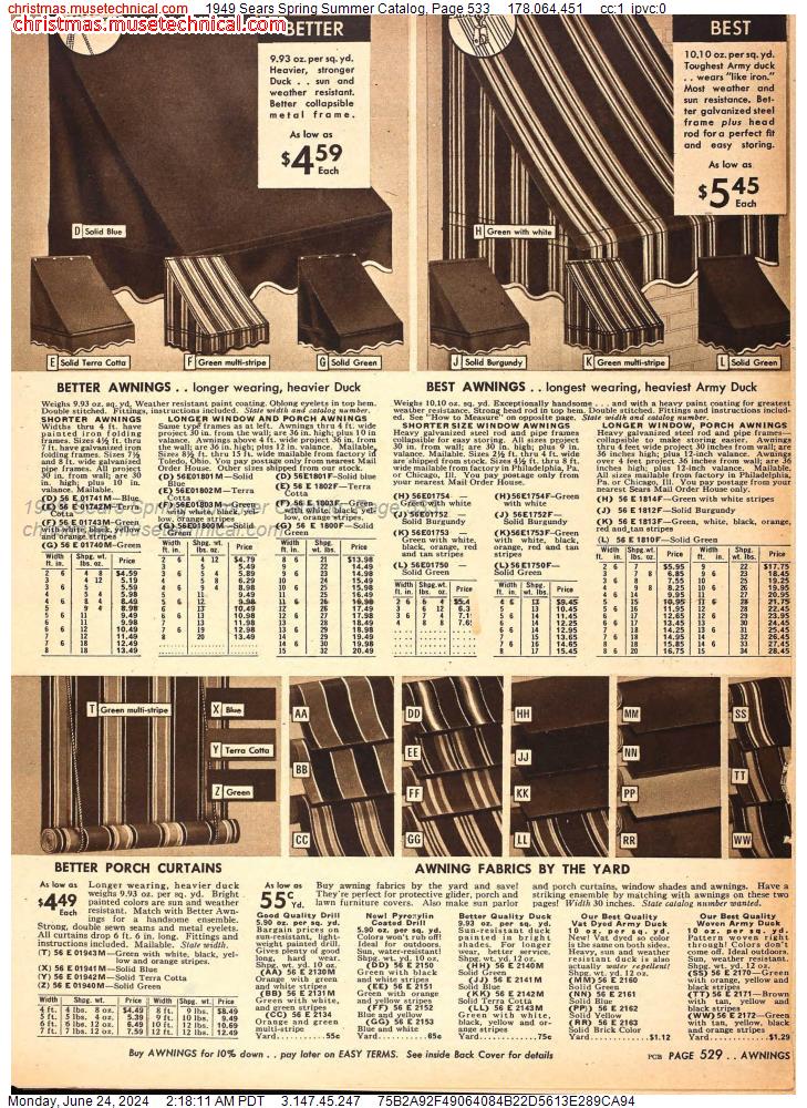 1949 Sears Spring Summer Catalog, Page 533