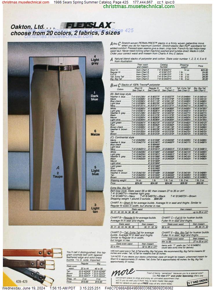 1986 Sears Spring Summer Catalog, Page 425