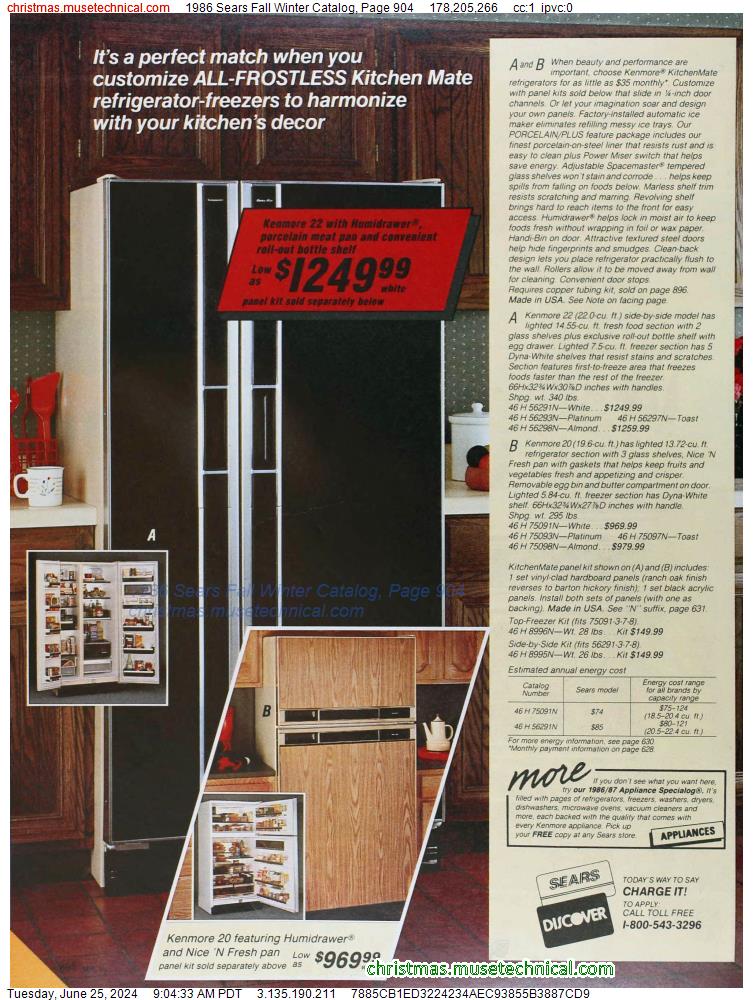 1986 Sears Fall Winter Catalog, Page 904