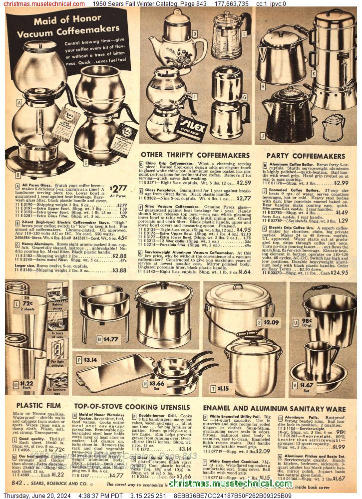 1950 Sears Fall Winter Catalog, Page 843