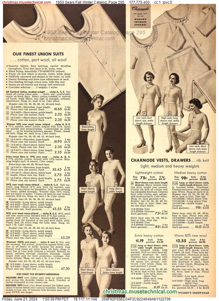 1950 Sears Fall Winter Catalog, Page 295