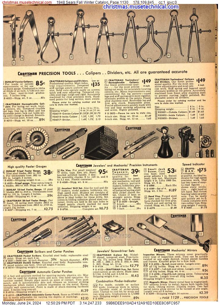1948 Sears Fall Winter Catalog, Page 1130