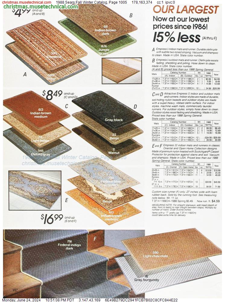 1988 Sears Fall Winter Catalog, Page 1005
