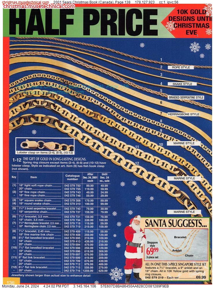 2001 Sears Christmas Book (Canada), Page 138