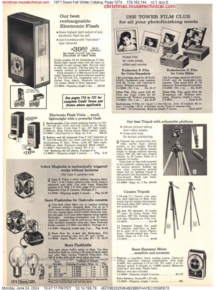 1971 Sears Fall Winter Catalog, Page 1274