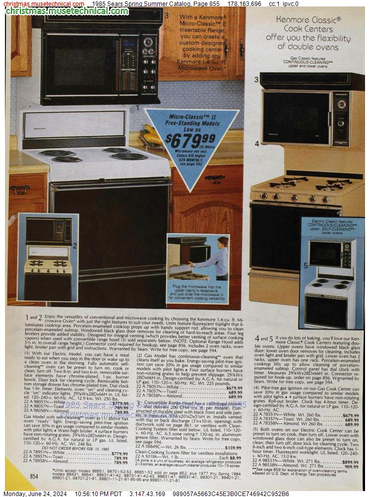 1985 Sears Spring Summer Catalog, Page 855