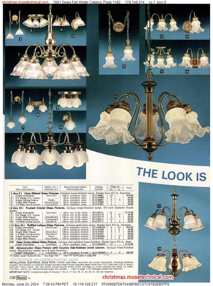 1981 Sears Fall Winter Catalog, Page 1182