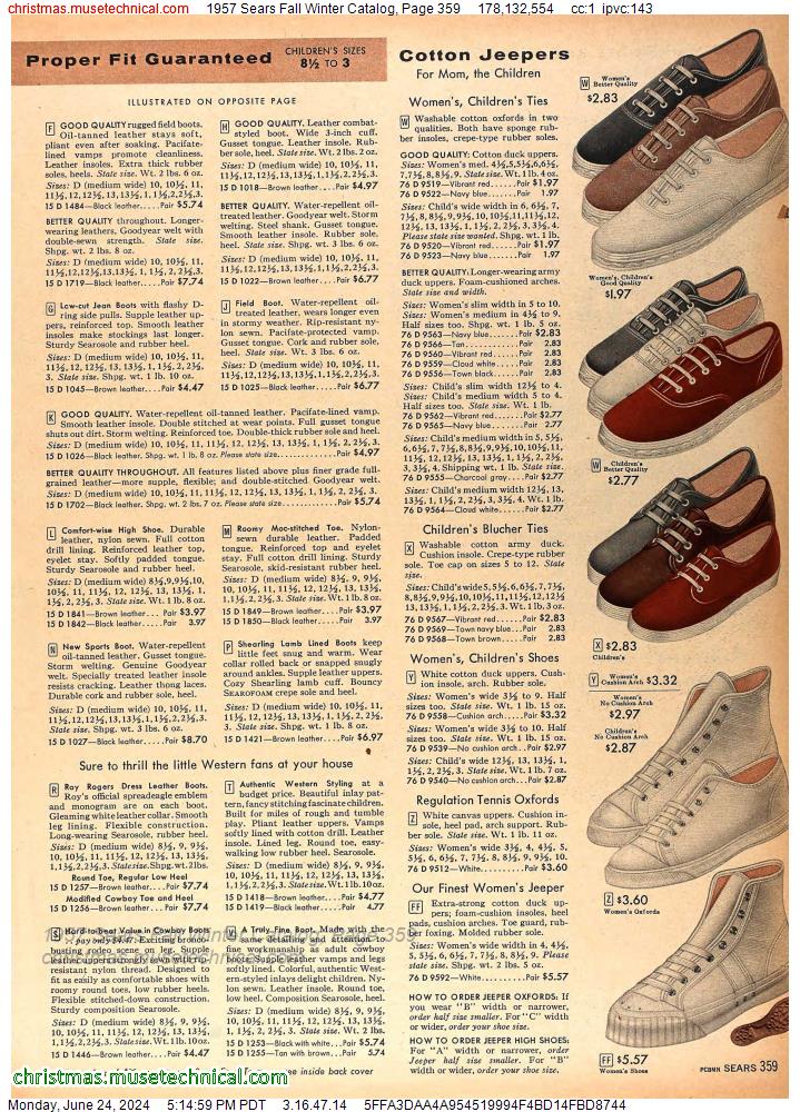 1957 Sears Fall Winter Catalog, Page 359