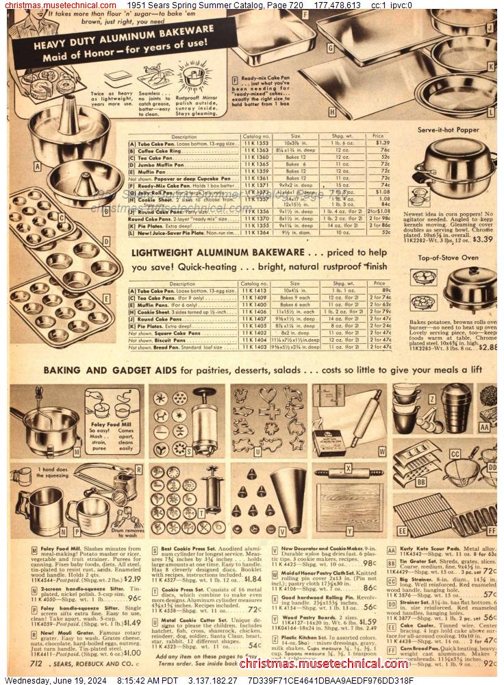 1951 Sears Spring Summer Catalog, Page 720