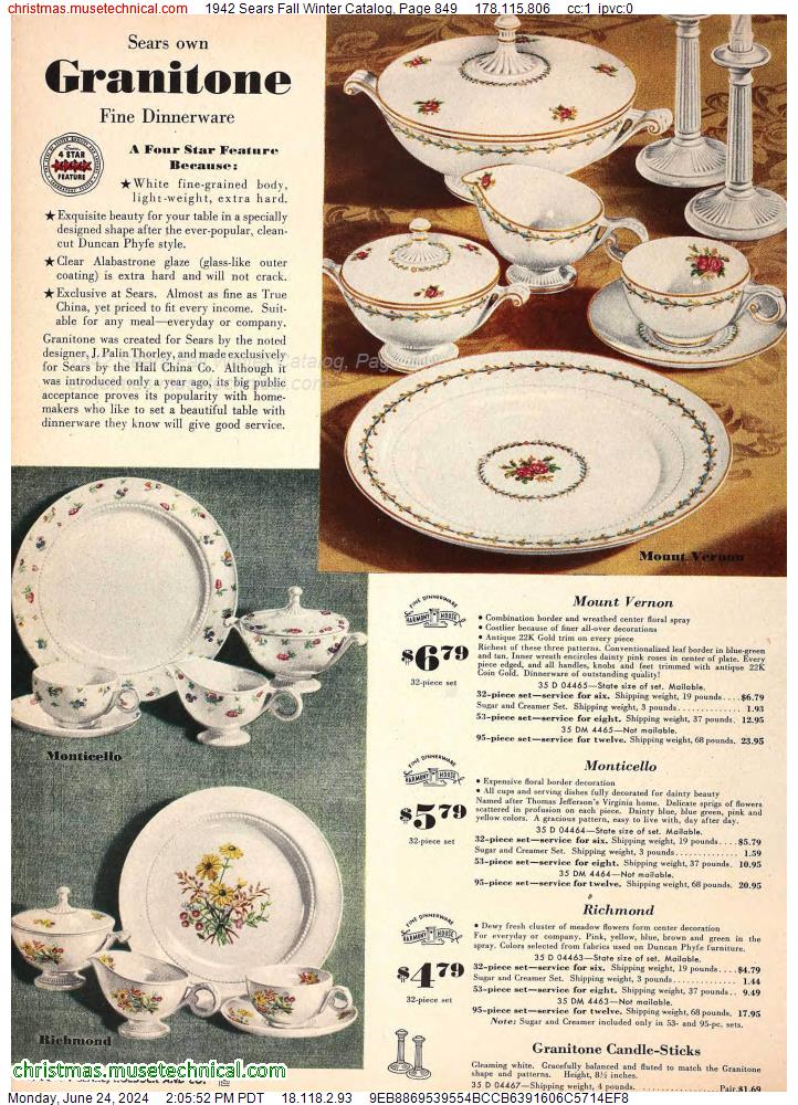 1942 Sears Fall Winter Catalog, Page 849