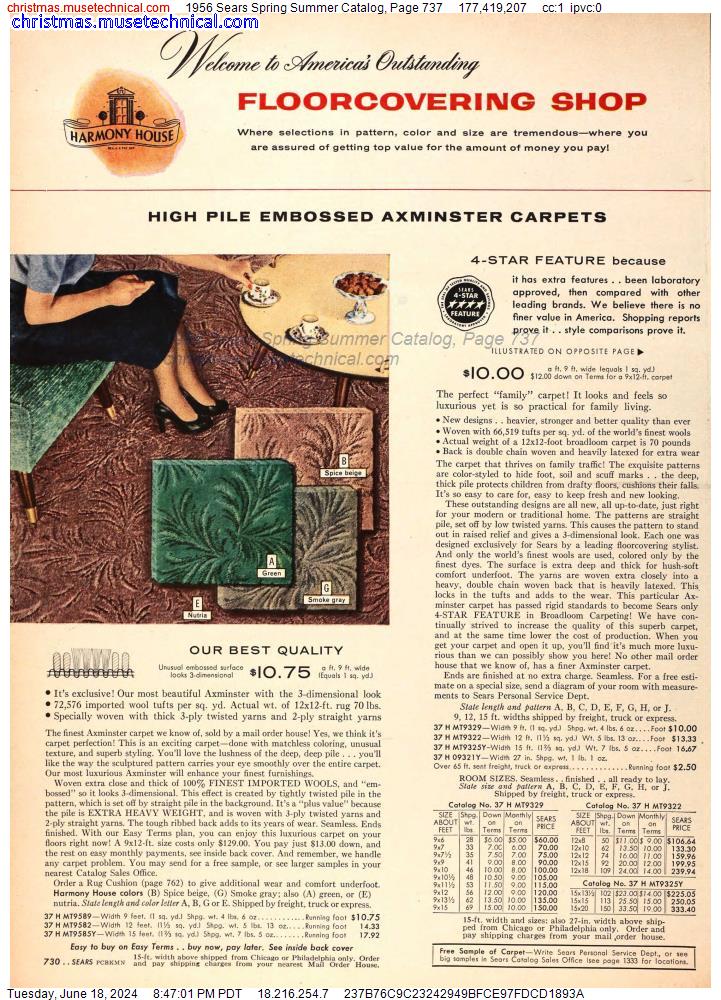 1956 Sears Spring Summer Catalog, Page 737