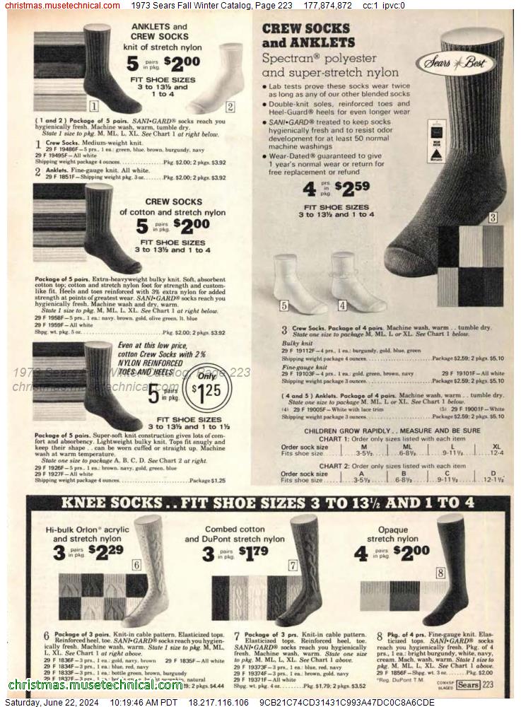 1973 Sears Fall Winter Catalog, Page 223