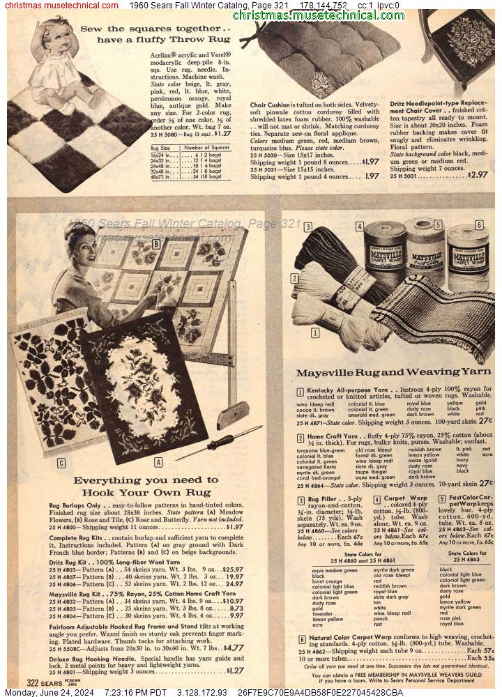 1960 Sears Fall Winter Catalog, Page 321