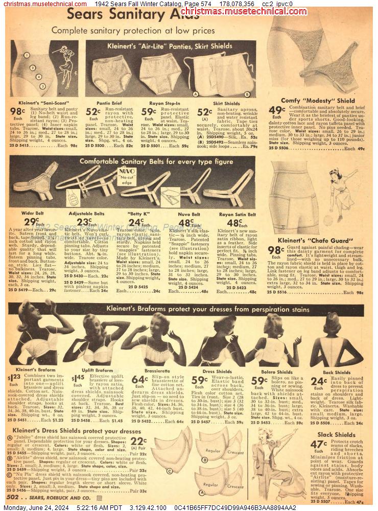 1942 Sears Fall Winter Catalog, Page 574