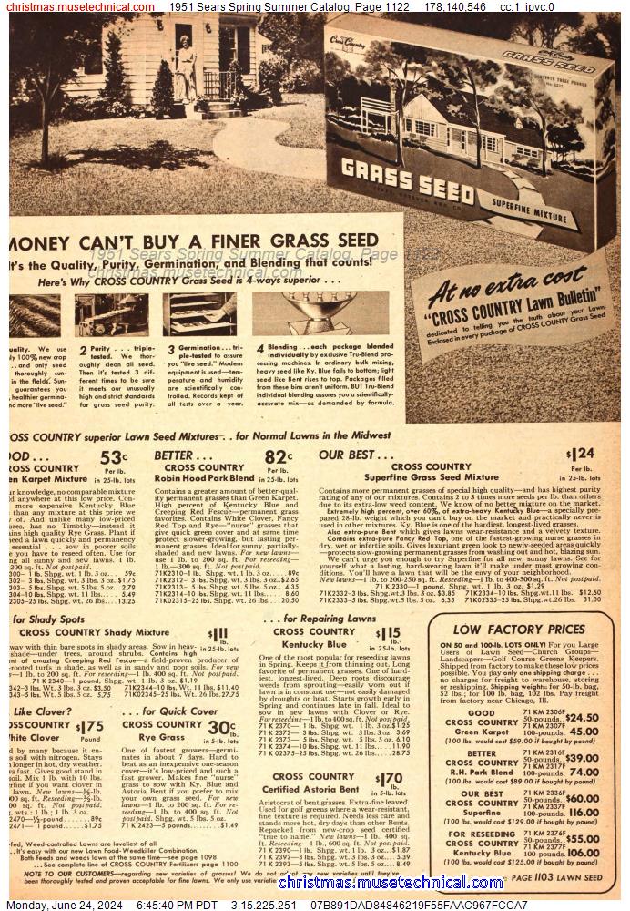 1951 Sears Spring Summer Catalog, Page 1122