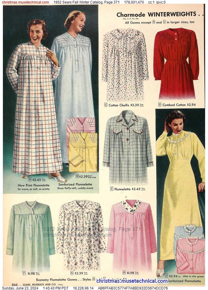 1952 Sears Fall Winter Catalog, Page 371
