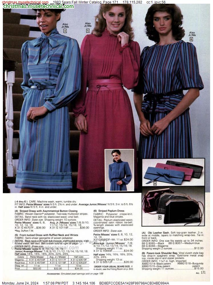 1983 Sears Fall Winter Catalog, Page 171